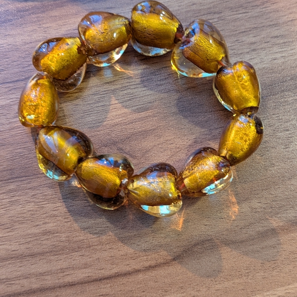 Gold Heart Bead Bracelet